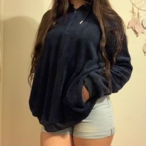 Fuzzy Quarter Zip Pullover